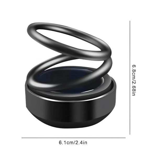 Solar-Powered Suspended Double Ring Car Ornament with Aromatherapy – Elegant Interior Accessory