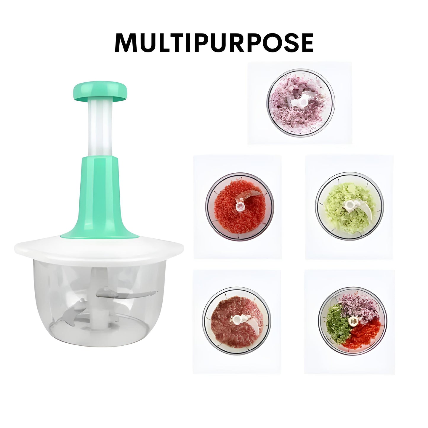 Manual Hand Push Chopper | 1.5L Multi-Functional Vegetable, Meat Grinder & chopper
