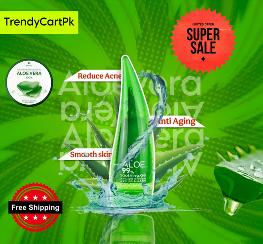 Seven Minerals Organic Aloe Vera Gel from freshly cut 100% Pure Aloe - HighestQuality - For Face, Skin, Hair, Sunburn relief