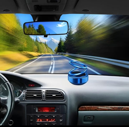 Solar-Powered Suspended Double Ring Car Ornament with Aromatherapy – Elegant Interior Accessory