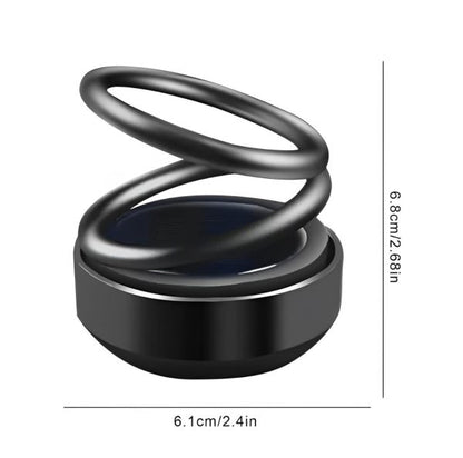 Solar-Powered Suspended Double Ring Car Ornament with Aromatherapy – Elegant Interior Accessory