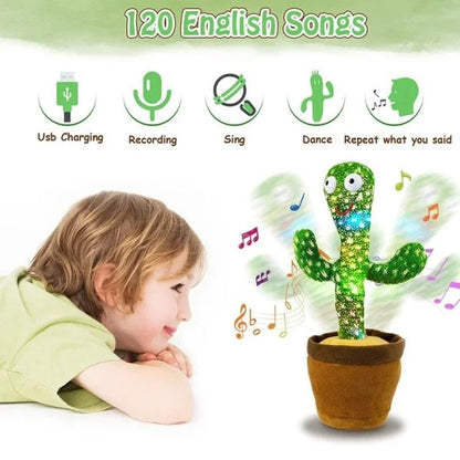 🌵Dancing Cactus Toy – Singing, Talking, Voice Recorder – USB Rechargeable Plush for Kids