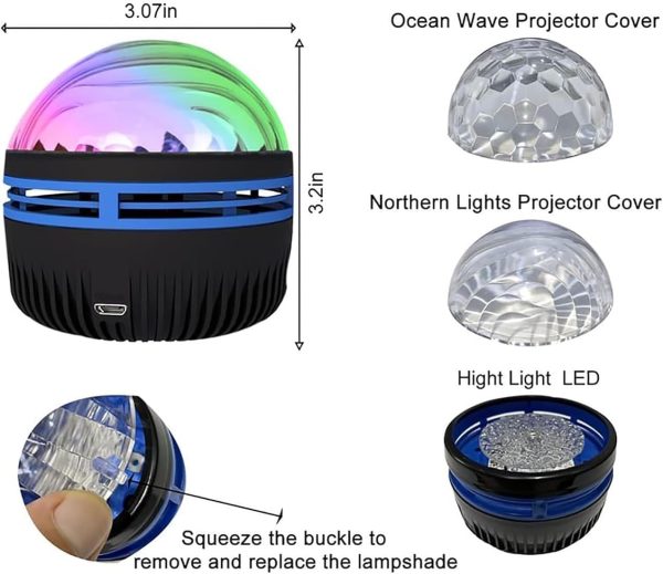 Galaxy Light Projector | Ocean Galaxy LED Projector 14 Light Effects