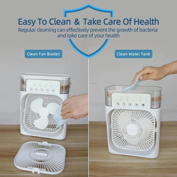 🌬️ Portable USB Air Conditioner Fan – 3-in-1 Cooling, Misting & Heating