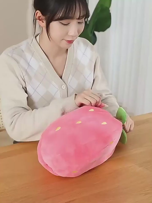 🐰 Strawberry Rabbit Reversible Plush Toy – Adorable, Soft & Functional!