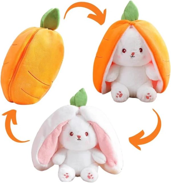 🐰 Strawberry Rabbit Reversible Plush Toy – Adorable, Soft & Functional!