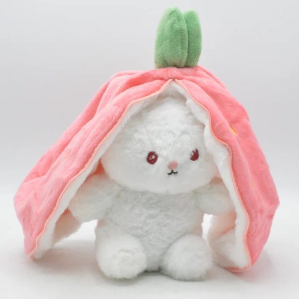 🐰 Strawberry Rabbit Reversible Plush Toy – Adorable, Soft & Functional!