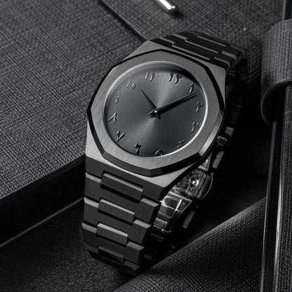 ⌚Black Aura Arabic Watch – Lightweight, Trendy Fiber Design with Arabic Dial