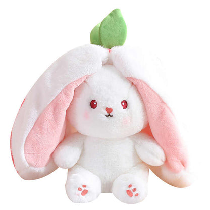 🐰 Strawberry Rabbit Reversible Plush Toy – Adorable, Soft & Functional!