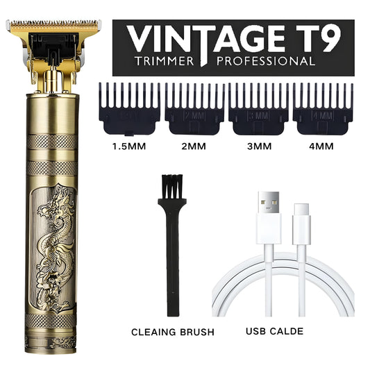 🧔 Vintage T9 Dragon‑Style Metal Rechargeable Trimmer